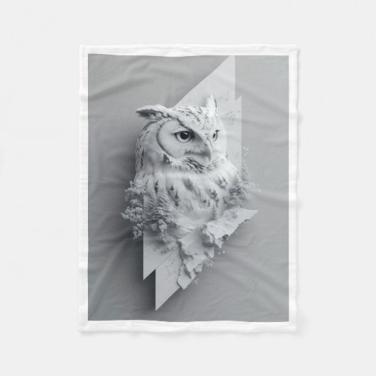 ADOM White Owl Lightning Blanket Fleecedecke (Vorderseite)
