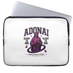 Adonai Ehre sei Gott Vintage-Christen-Vektor-Desig Laptopschutzhülle