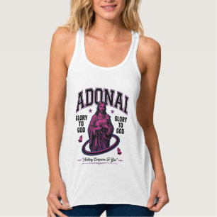 Adonai Ehre sei Gott Vintage-Christen-Vektor-Desig Tank Top