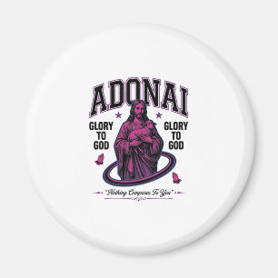 Adonai Ehre sei Gott Vintage Christlich Vektor Des Magnet