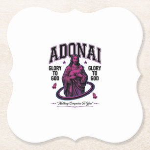 Adonai Ehre sei Gott Vintage Christlich Vektor Des Untersetzer