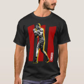 Adonis Creed Pose auf roten Pinselstrichen III T-Shirt (Vorderseite)