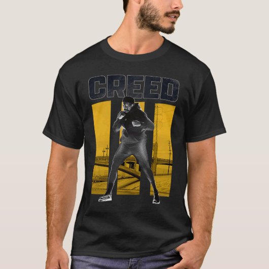 Adonis Creed Pose mit III Gelb T-Shirt (Vorderseite)