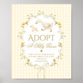 Adopt A silly Goose 1st Birthday Yellow Gingham Poster (Vorne)