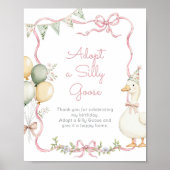 Adopt a Silly Goose Whimsical Pink girl Birthday Poster (Vorne)