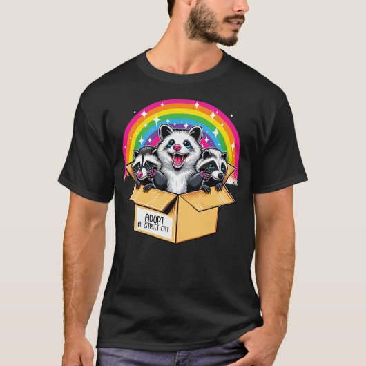 Adopt a Street Cat Shirt Team Trash Raccoon Opossu (Vorderseite)