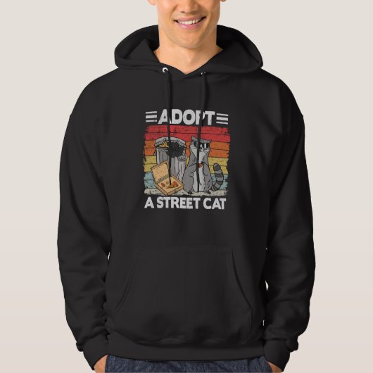 Adopt A Street Cat Trash Can Garbage Panda Pizza R Hoodie (Vorderseite)