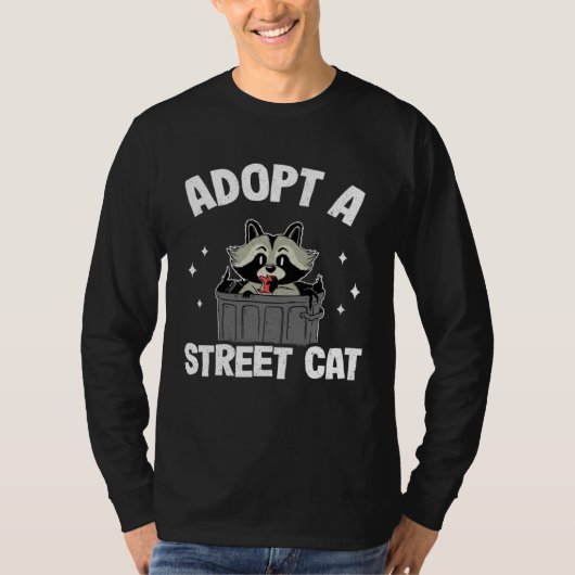 Adopt A Street Cat Trash Garbage Panda Funny Racco T-Shirt (Vorderseite)