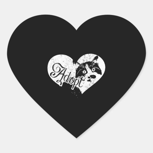 ADOPT CAT Herz-Aufkleber (Vorderseite)