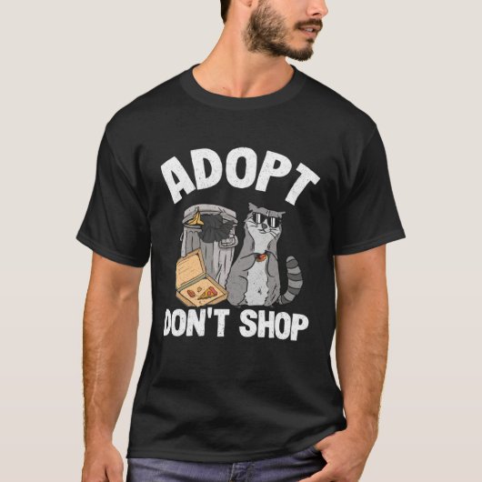 Adopt Don t Shop Trash Garbage Panda Raccoon T-Shirt (Vorderseite)