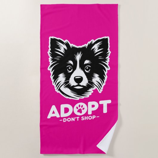 Adopt don't shop 3 strandtuch (Vorderseite)