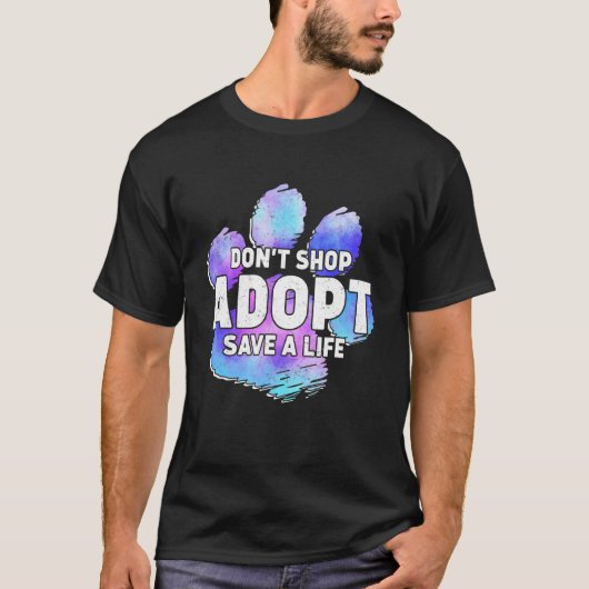 Adopt Don't Shop Animals Rescue Animals T-Shirt (Vorderseite)