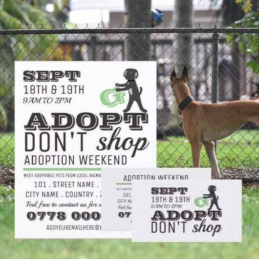 Adopt Don't Shop, PET Adoption Event Advertising Visitenkarte