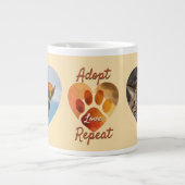 Adopt Love Repeat Earthy Tones Rescue Animal Photo Jumbo-Tasse (Vorderseite)