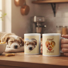 Adopt Love Repeat Earthy Tones Rescue Animal Photo Jumbo-Tasse