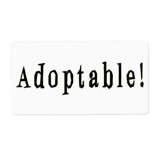 Adoptable Label (Vorne)