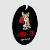 Adopted Cat Love Illustration with Rose Ornament (Vorderseite)