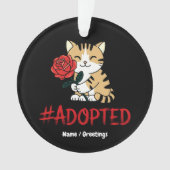 Adopted Cat Love Illustration with Rose Ornament (Vorderseite)