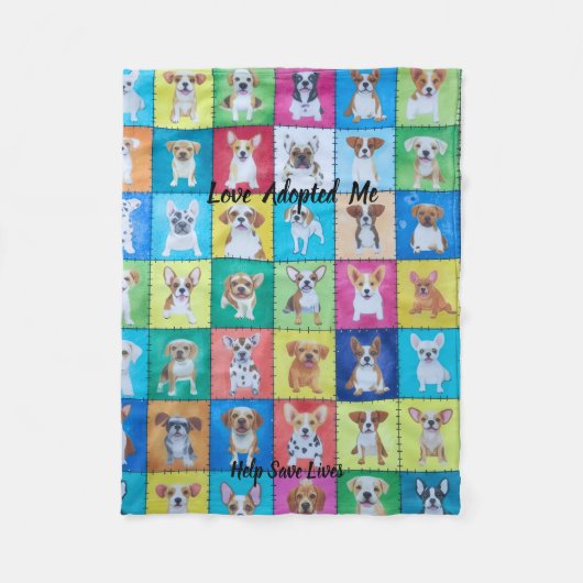 Adopted Dog Fleece Blanket 30" x 40" (Vorderseite)