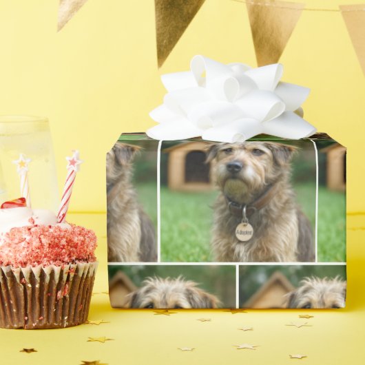 Adopted Scruffy Dog With Doghouse Geschenkpapier (Geburtstagsparty)