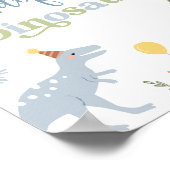 Adoptier A Dinosaur Blue Boy Boho Birthday Poster (Ecke)