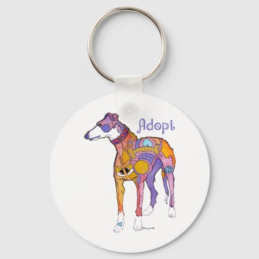 Adoptier A Greyhound Schlüsselanhänger (Vorderseite)