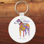 Adoptier A Greyhound Schlüsselanhänger (Vorderseite)