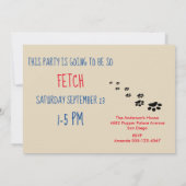 Adoptier-A-Pet Birthday Party Paw Print Einladung (Rückseite)