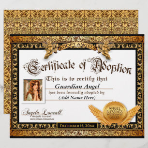 Adoptier Angels™ Zertifikat für Adoption
