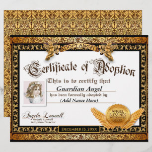 Adoptier Angels™ Zertifikat für Adoption