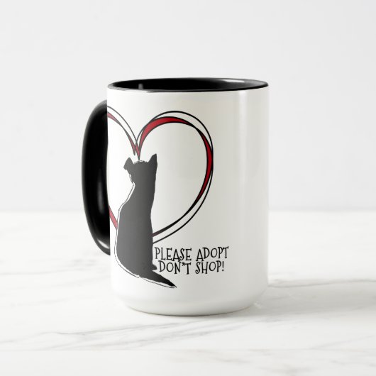 Adoptier bitte nicht einkaufen! | Tierüberlagerung Tasse (Vorderseite Links)