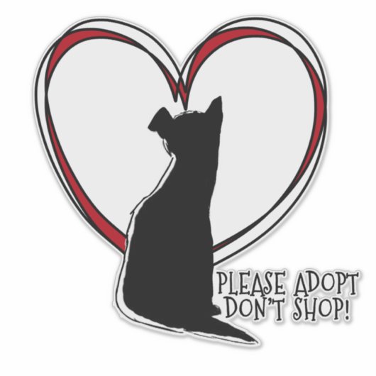 Adoptier bitte nicht einkaufen! Weiß oder klar Aufkleber (Vorderseite)