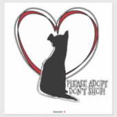 Adoptier bitte nicht einkaufen! Weiß oder klar Aufkleber (Blatt)