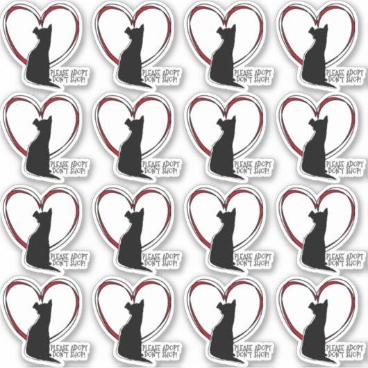 Adoptier bitte nicht einkaufen! | weiß oder klar aufkleber (Vorderseite)