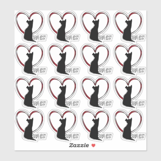 Adoptier bitte nicht einkaufen! | weiß oder klar aufkleber (Blatt)