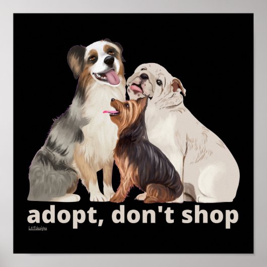 ADOPTIER DON not SHOP rette den Tierrettungshunden Poster (Vorne)