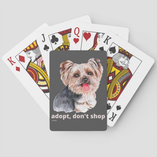 ADOPTIER, DON not SHOP (Yorkshire Terrier) niedlic Spielkarten (Rückseite)