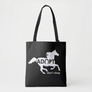 Adoptier Don't Shop Horse White Tasche
