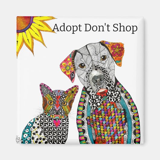 Adoptier Don't Shop Hund und Cat Magnet (Vorne)