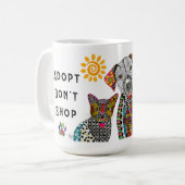 Adoptier Don't Shop Hunde und Katzen-Tasse Kaffeetasse (Vorderseite Links)
