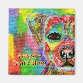 Adoptier Don't Shop Hundesymbol Magnet (Vorne)