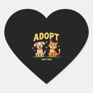 Adoptier Don't Shop - Niedliche Tierrettung Herz-Aufkleber