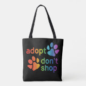 Adoptier Don't Shop Rainbow Paws Tasche (Rückseite)