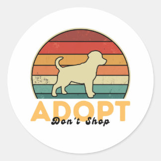 Adoptier Don't Shop - Shelter Pet Day Awareness Runder Aufkleber