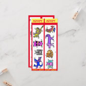 Adoptier Don't Shop, Tierschutz, Lesezeichen Karte (Vorderseite/Rückseite Beispiel)