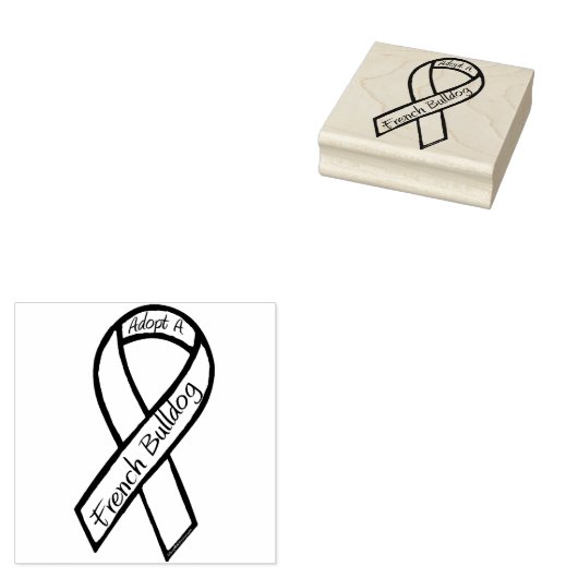 Adoptier einen französischen Bulldoggen Gummistempel (Stempel)
