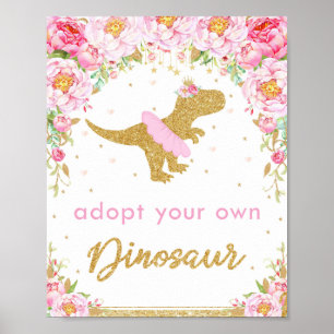 Adoptier einer Dinosaurier Geburtstagsparty Signie Poster