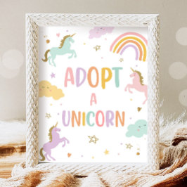 Adoptier einer Geburtstagsparty von Unicorn Pastel Poster