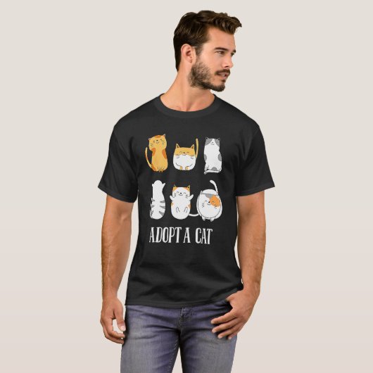 Adoptier einer Katze Happy Foster Adoptier Kitten T-Shirt (Vorne ganz)