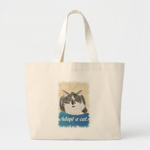 Adoptier einer Katze Werbeaktion Canvas-Beutel Jumbo Stoffbeutel